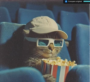 Cinema Cat raw customer asset with background